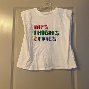 Women's Hips Thighs & Fries Graphic Tank Top - Tabitha Brown for Target White